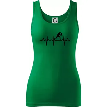Dámské tričko EKG stolní tenista stojící - Dámské tílko - M ( Středně zelená )