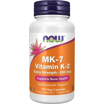 Now Foods Vitamín K2 MK-7 300 mcg Extra Strength 120 veg kapslí