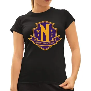 Žertovný předmět Unitas Est Invicta - Nevermore Academy - dámské tričko s potiskem- Tričkový.cz