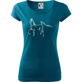 Dámské oblečení Kůň silueta - Dámské triko Pure - L ( Petrolejová )