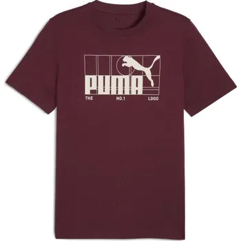 Pánské oblečení Pánské triko Puma GRAPHIC NO.1 LOGO TEE XXL Vínová, Bílá