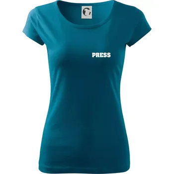 Dámské oblečení Novinář nápis - Press - Dámské triko Pure - L ( Petrolejová )