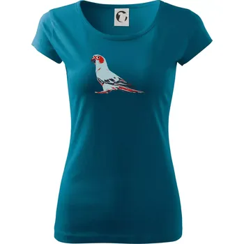 Papoušek vintage - Dámské triko Pure - XL ( Petrolejová )