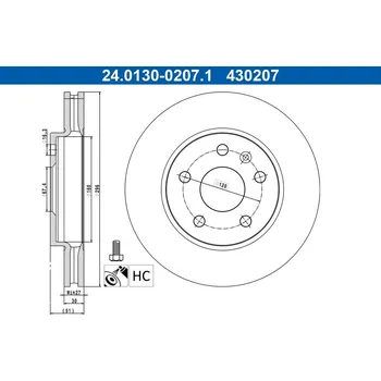 Brzdový kotouč Brzdový kotouč ATE 24.0130-0207.1