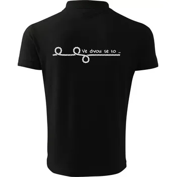 Pánská košile Ve dvou se to lépe táhne - Polokošile pánská Pique Polo 203 - S ( Černá )