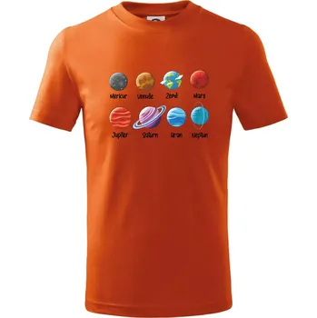 Planety vedle sebe - Tričko dětské bavlněné - 122 cm/6 let ( Oranžová )