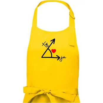 Kuchyňská zástěra Matematika láska - Pánská zástěra na vaření - Univerzální velikost ( Žlutá )