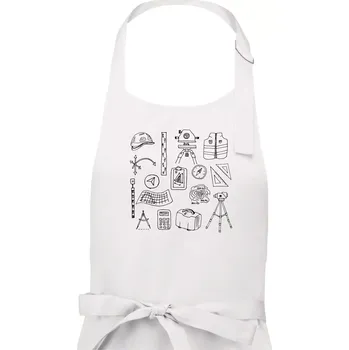 Kuchyňská zástěra Geodet vybavení - Dámská zástěra na vaření - Univerzální velikost ( Bílá )