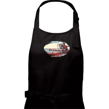 Kuchyňská zástěra Kombajn vintage - Dámská zástěra na vaření - Univerzální velikost ( Černá )