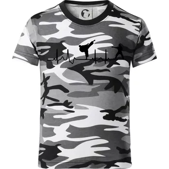 Chlapecké tričko Karate EKG - Dětské maskáčové triko - 104-110cm / 3-4 roky ( Šedý maskáč )