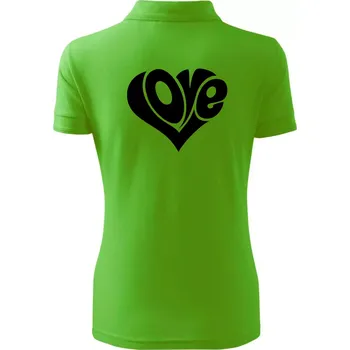 Love nápis jednoduchý - Polokošile dámská Pique Polo - 2XL ( Apple Green )