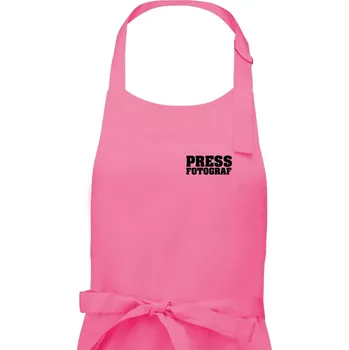 Kuchyňská zástěra Novinář nápis - Press Fotograf - Dámská zástěra na vaření - Univerzální velikost ( Růžová )