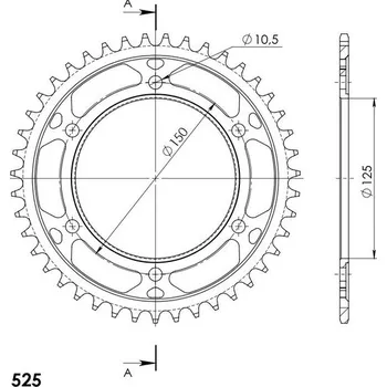 Řetězová sada pro motocykl Řetězová rozeta SUPERSPROX RFE-899:43-BLK černý 43 zubů, 525