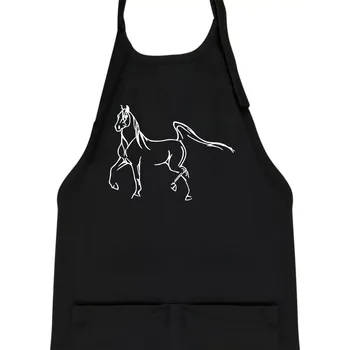 Kuchyňská zástěra Kůň silueta - Dětská zástěra na vaření - Univerzální velikost ( Černá )