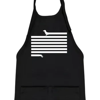 Kuchyňská zástěra Jezevčík dlouhý - Dětská zástěra na vaření - Univerzální velikost ( Černá )
