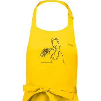 Kuchyňská zástěra Tenista jednim tahem - Pánská zástěra na vaření - Univerzální velikost ( Žlutá )