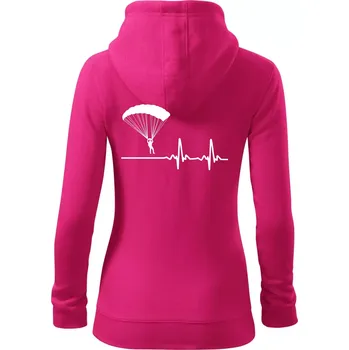 Dámská mikina Paragliding EKG - Dámská mikina trendy zipper s kapucí - S ( Purpurová )
