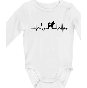Shiba-Inu EKG - Body kojenecké s dlouhým rukávem - Dlouhý r. 3-6 měs ( Bílá )
