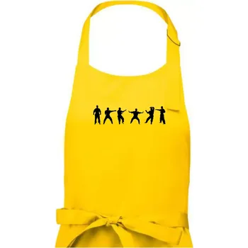 Kuchyňská zástěra Karate postavy - Dámská zástěra na vaření - Univerzální velikost ( Žlutá )