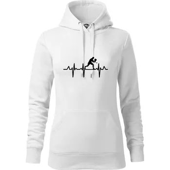 Dámská mikina EKG stolní tenista stojící - Mikina dámská Cape s kapucí - XL ( Bílá )