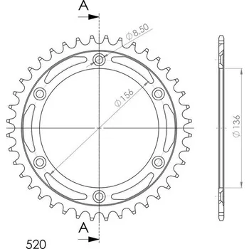 Řetězová sada pro motocykl Řetězová rozeta SUPERSPROX RFE-1512:40-BLK černý 40 zubů, 520