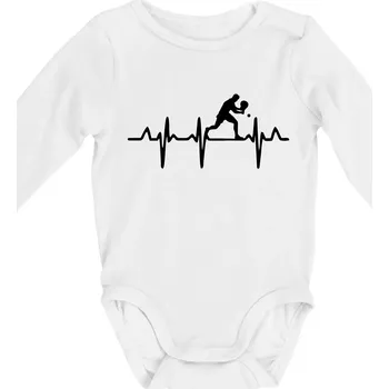 EKG stolní tenista stojící - Body kojenecké s dlouhým rukávem - Dlouhý r. do 3 měs ( Bílá )