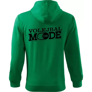 Pánská mikina Volejbal mode - Mikina s kapucí na zip trendy zipper - M ( Středně zelená )