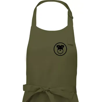 Kuchyňská zástěra Knírač v kolečku na prsu - Pánská zástěra na vaření - Univerzální velikost ( Khaki )