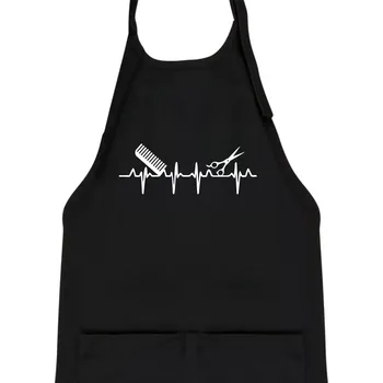 Kuchyňská zástěra EKG kadeřnictví - Dětská zástěra na vaření - Univerzální velikost ( Černá )