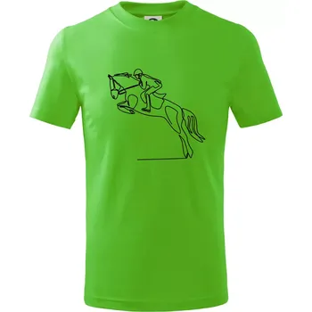 Jízda na koni jedním tahem - Tričko dětské bavlněné - 98 cm / 2 roky ( Apple Green )