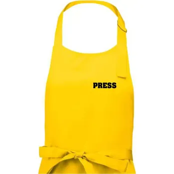 Kuchyňská zástěra Novinář nápis - Press - Pánská zástěra na vaření - Univerzální velikost ( Žlutá )