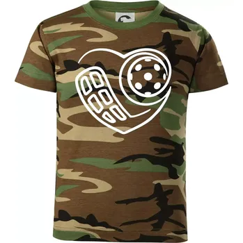 Chlapecké tričko Florbal love - Dětské maskáčové triko - 122 cm/6 let ( Hnědý maskáč )