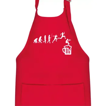 Kuchyňská zástěra Evoluce pivo skok - Dětská zástěra na vaření - Univerzální velikost ( Červená )
