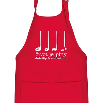 Kuchyňská zástěra Golf - důležitá rozhodnutí - Dětská zástěra na vaření - Univerzální velikost ( Červená )