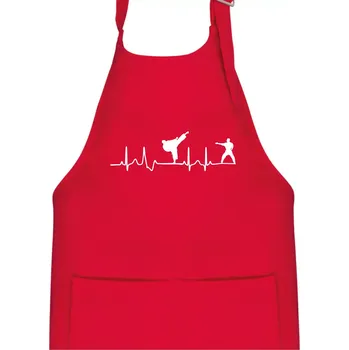 Kuchyňská zástěra Karate EKG - Dětská zástěra na vaření - Univerzální velikost ( Červená )