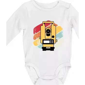 Kojenecký body Teodolit vintage - Body kojenecké s dlouhým rukávem - Dlouhý r. do 3 měs ( Bílá )