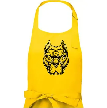 Kuchyňská zástěra Americký stafordširský teriér hlava - Pánská zástěra na vaření - Univerzální velikost ( Žlutá )