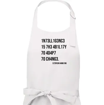 Kuchyňská zástěra Test inteligence - Stephen Hawking - Dámská zástěra na vaření - Univerzální velikost ( Bílá )