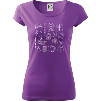 Dámské tričko Geodet vybavení - Dámské triko Pure - XS ( Fialová )