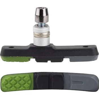 Brzda na kolo Brzdové špalíky PRO-T V-brake třísměsová Color zeleno-černo-šedá OEM (1 pár)