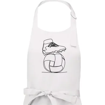 Kuchyňská zástěra Fotbalový míč kopačka jedním tahem - Dámská zástěra na vaření - Univerzální velikost ( Bílá )