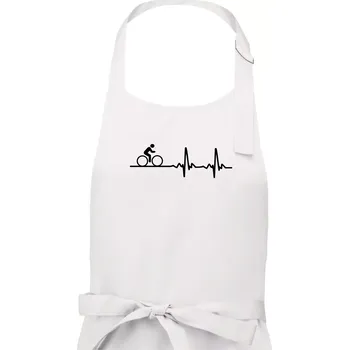 Kuchyňská zástěra Cyklo ekg - kolo - Pánská zástěra na vaření - Univerzální velikost ( Bílá )