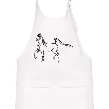 Kuchyňská zástěra Kůň silueta - Dětská zástěra na vaření - Univerzální velikost ( Bílá )