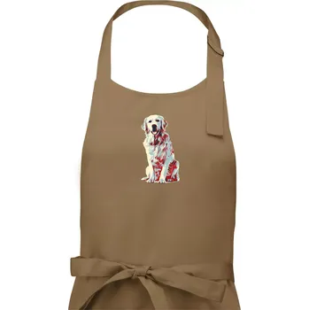 Kuchyňská zástěra Zlatý retriever vintage - Dámská zástěra na vaření - Univerzální velikost ( Cappuccino )