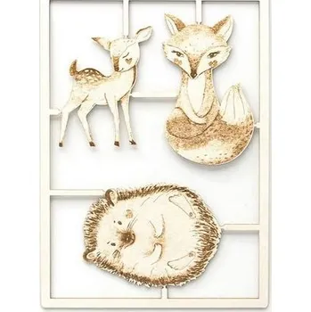 Dekorační dřevěné výřezy - lesní zvířata, 1 ks