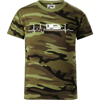 Chlapecké oblečení EKG karavan - Dětské maskáčové triko - 104-110cm / 3-4 roky ( Zelený maskáč )