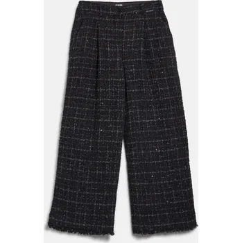 Dámské kalhoty KALHOTY KARL LAGERFELD BOUCLE PANTS BLACK/SILVER