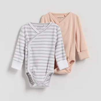 Reserved - Sada 2 body z žebrovaného úpletu - pudrově růžová - 809GK-39X - 809GK-39X-80