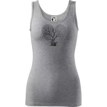Dámské tričko Love strom - Dámské tílko - 2XL ( Tmavě šedý melír )