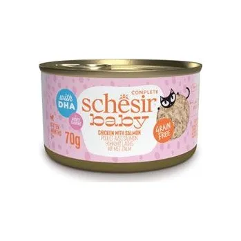 Krmivo pro kočku Schesir Cat konz. Kitten Wholefood kuře/losos 70g